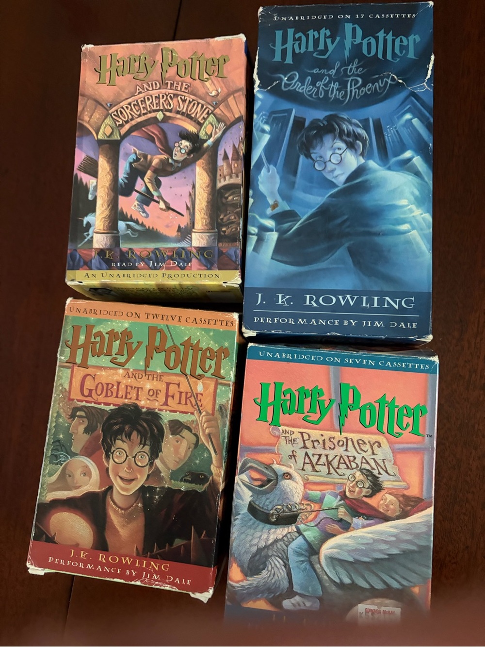 Harry Potter Boxed Sets of 4 Audiobooks on Cassettes Play Perfectly